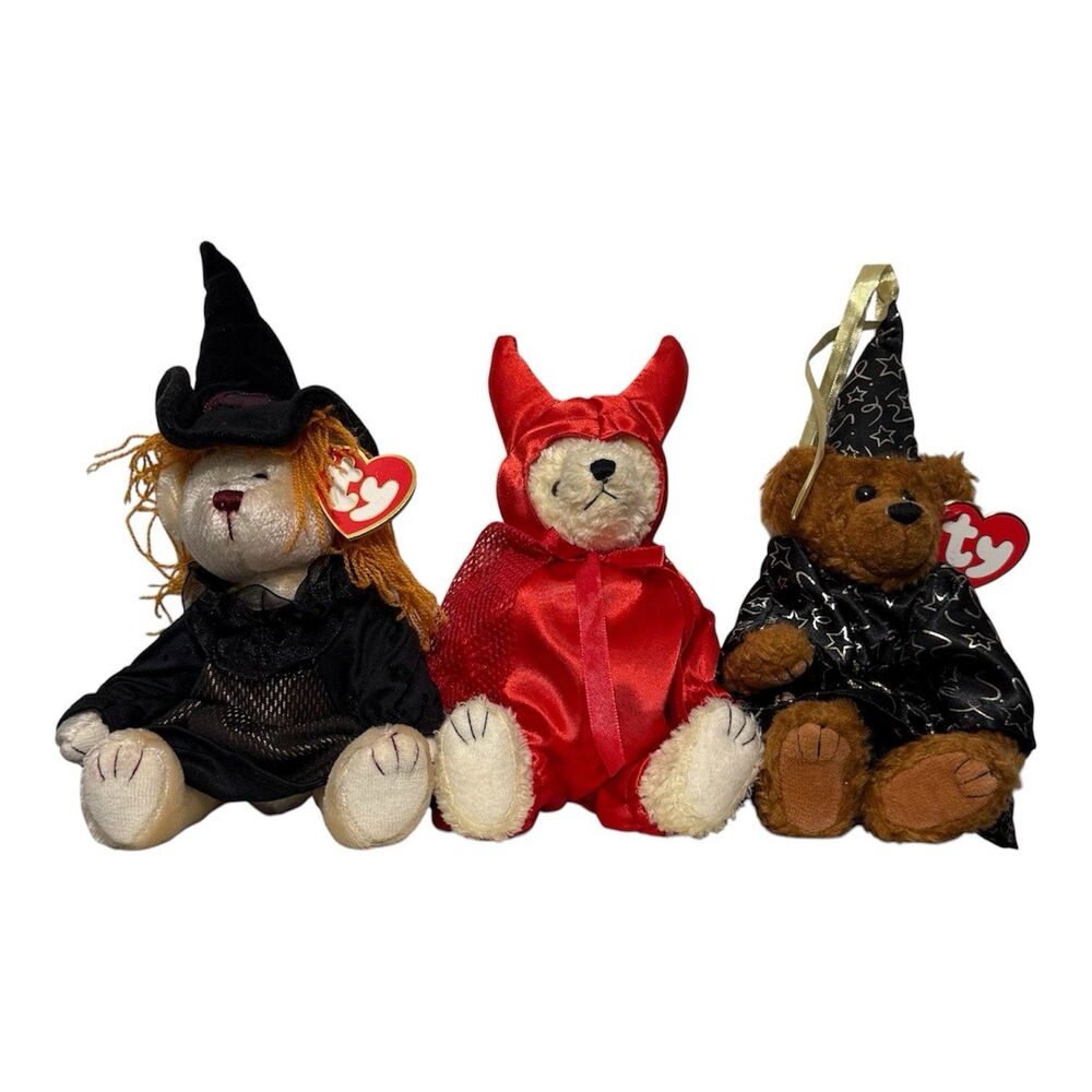 ty Attic Treasures Collection Posable Bears Lot of 3